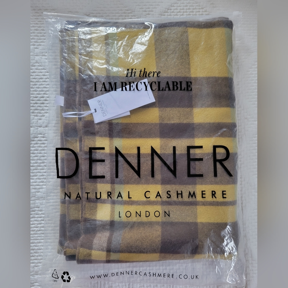 100% Wool Oversized Throw Blanket Denner Cashmere London